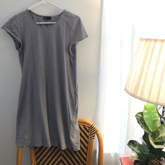 Navy striped cotton easy simple old navy dress - Picture 1 of 4